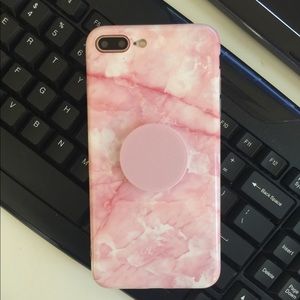 Baby pink iPhone 6/6s/6+/7/7+/8/8+case+ stand